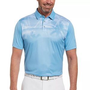 PGA TOUR Men's Stretch Shadow Palm-Print Golf Polo Shirt